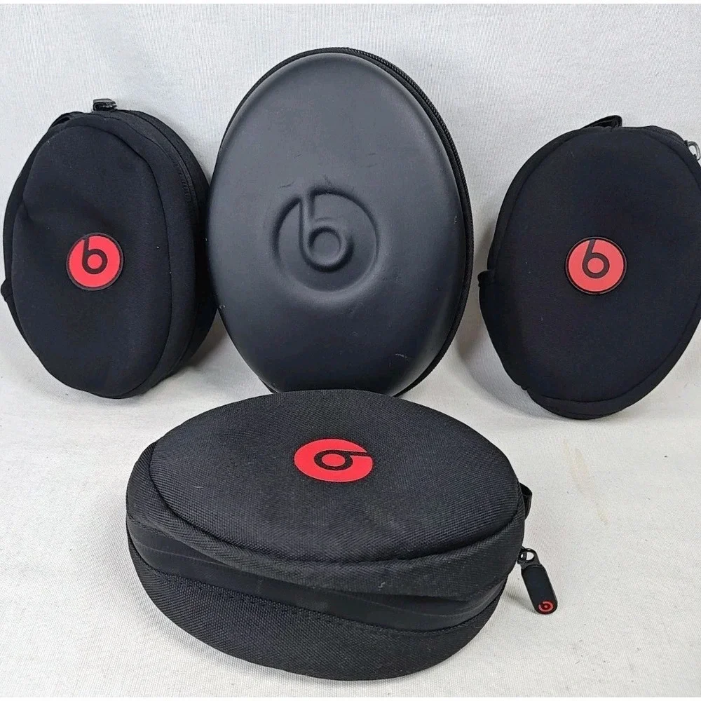 Lot of 4 Beats‎ Headphone Cases Bags Travel Vacation Black Red No Headphones